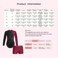thumbnail image 5 of TSSOE Girls 2Pcs Shiny Rhinestone Tracksuit Long Sleeves Leotard with Boy Short Set Unitard Biketard Rose 8, 5 of 5