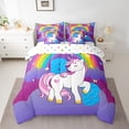 thumbnail image 2 of Erosebridal Purple Unicorn Bedding Full Size, Initial B Bed Set, Cartoon Monogrammed Reversible Bed in a Bag Full size, Super Cozy Room Decorative, 7pcs, 2 of 7