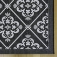 thumbnail image 2 of Gertmenian Paseo Bran Transitional Damask Black and White Outdoor Area Rug, 6x9, 2 of 8