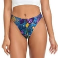 thumbnail image 1 of Fotbe Cosmic Purple Irises Tanga Sin Costuras para Mujer con Estampado – Panties Invisibles, Transpirables y Cómodos para Uso Diario-Medium, 1 of 6