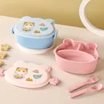 thumbnail image 3 of Boîte à Lunch en Forme de Chat Mignon Récipient Alimentaire à Double Couche avec Fourchette et Cuillère Boîte Bento pour Enfants Bleu, 3 of 6