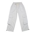 thumbnail image 3 of Teen Children Pants New Girls' Loose Straight Leg Versatile Cargo Pants High Waisted Drawstring Pockets Kids Light Cargo Sweatpants Streetwear Comfy Leisure Dailywear, 3 of 9