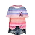 thumbnail image 3 of Shorts pour Femmes, Blouses pour Femmes, Mode Blouses Décontractées pour Femmes Col Rond T-Shirt Imprimé Manches Courtes, 3 of 5