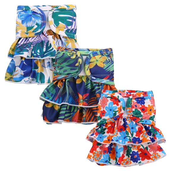 BRKURLEG Washable Dog Diapers 3pcs, Highly Absorbent Female Diapers, No Leak Reusable Dog Sanitary Panties for Doggie Heat Period Incontinence Excitable Urination