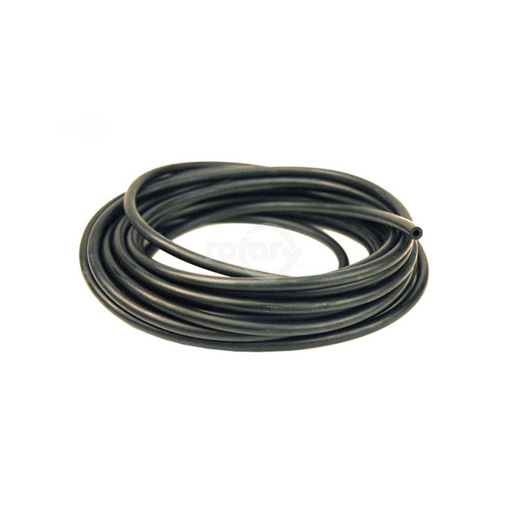 Fuel hose black rubber. ID 3mm, OD 5.7mm, 25 ft. roll. (0.240" O.D