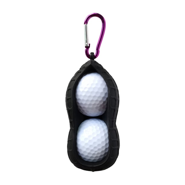 Funda de silicona para pelota de golf, soporte para bolsa protectora, agujeros dobles, negro JShteea Para Estrenar