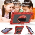 thumbnail image 5 of Shockproof Case For Samsung Galaxy Tab A11+,Anti Drop Silicone+PC Layer Protective Splicing Case 360 ° Rotating Handle Stand With Shoulder Strap,Red,For Galaxy Tab A11+, 5 of 8