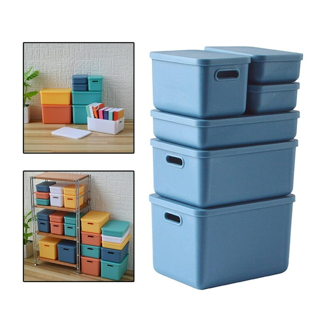 Caja de almacenamiento Macarena portátil con tapa organizador de Juguetes azul mini estuche de almacenamiento