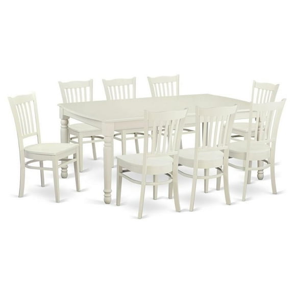 Kingfisher Lane Modern 9-piece Wood Dining Room Set in Linen White