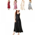 thumbnail image 7 of Newway Women Satin Long Nightgown Backless Sleepshirt Deep V Neck Lace Trim Nightdress Spaghetti Strap Sleepwear Sexy Lingerie, 7 of 7