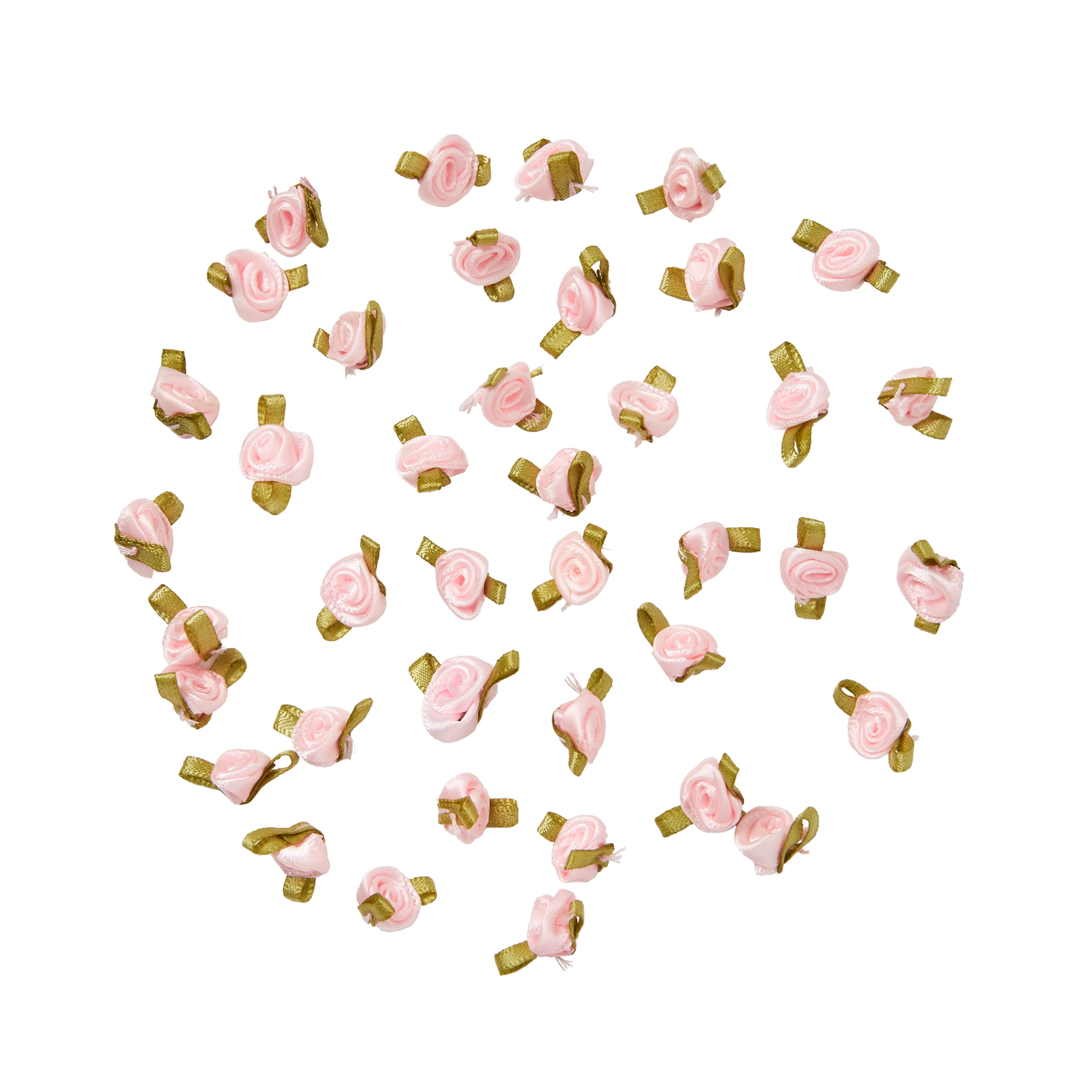 Offray Accessories, Pink Value Pack, Small Ribbon Rose Embellishment, 40 count