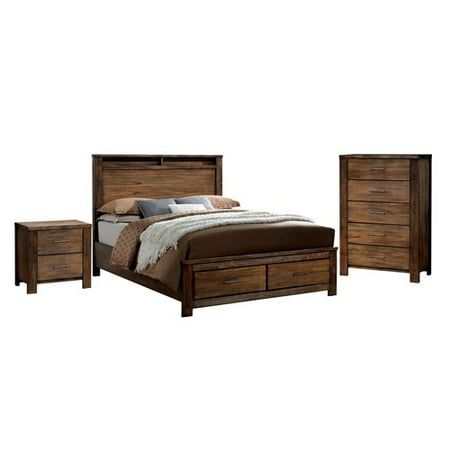 Furniture Of America Madera 3-Piece Antique Oak Bedroom Set This button opens a dialog that displays additional images for this product with the option to zoom in or out. - Furniture Of America Madera 3-Piece Antique Oak Bedroom Set