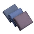 thumbnail image 2 of pitrice Carbon Fiber Pattern PU Leather Bifold Short Wallet for Men Small Wallets Thin Slim Card Purse Money Bags coffee, 2 of 4
