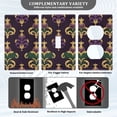 thumbnail image 3 of Yayeee Duplex Wall Plate 1-Gang 4.5"x2.7" Home Receptacle Light Switch Decorative Outlet Cover, Gold and Purple Floral Pattern, 3 of 7
