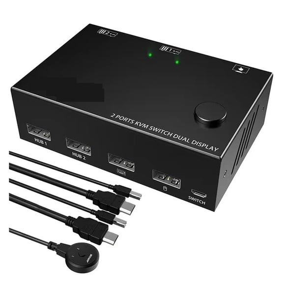 2 Pc 2 Monitors Kvm Switch Dual Monitor KVM -compatible Display Support 4K USB2.0 Switch Kvm ,enhances work efficiency