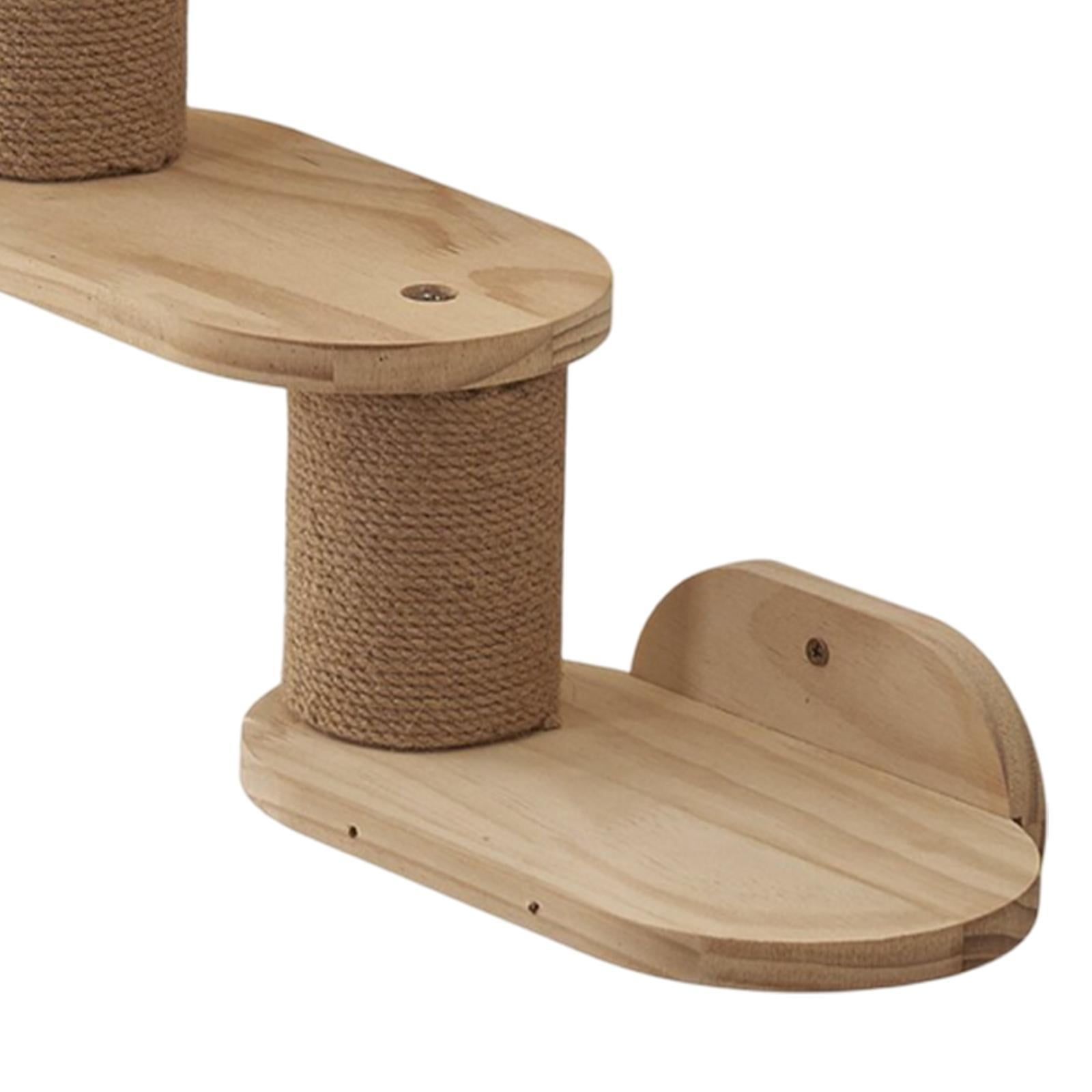 Bothyi Cat Wall Shelves 4 Steps Wooden Cat Wall Steps for Scratching Climbing Playing