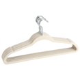 thumbnail image 1 of 20 Uds. Perchas flocadas finas ropa antideslizante traje camisa perchas para pantalones organización hogar marfil, 1 of 8