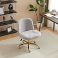 thumbnail image 4 of Ktaxon  Armless Office Chair Swivel Study Chair Adjustable Desk Chair with Wheels and Lumbar Pillow for Conference and Home Gray, 4 of 9