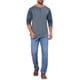 thumbnail image 2 of INSPIRE CHIC Camisetas de Hombre de Manga Larga Raglán Casual Henley T-Shirts S Azul Oscuro, 2 of 6