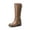 TAN-PU, variant on Women's Knee High Boots Side Zipper Motorcycle Boots Square Toe Chunky Low Heel Fashion Buckles Biker Riding Boots