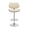 thumbnail image 3 of Armen Living Indoor Leland Adjustable Black Faux Leather and Chrome Finish Bar Stool, 3 of 12