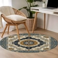 thumbnail image 4 of Round Rugs 3Ft, Orange Blue Boho Round Area Rug Washable Indoor Throw Carpet, Vintage Southwestern Geometric Ethnic Small Non Slip Circle Rug for Bedroom Living Room Home Decor Aesthetic, 4 of 8