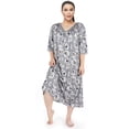 thumbnail image 3 of Women's Plus Size Pajamas, New Style Sleepwear Can Be Worn in All Seasons, Mid-Length-Sleeved House Dress, Loose Soft Nightdress (XL), 3 of 6