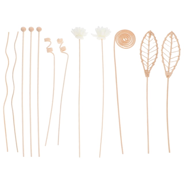 12 Pcs Bâtonnets Diffuseurs d'Arômes en Rotin Naturel Ensemble de Parfums de Remplacement Décoration Maison