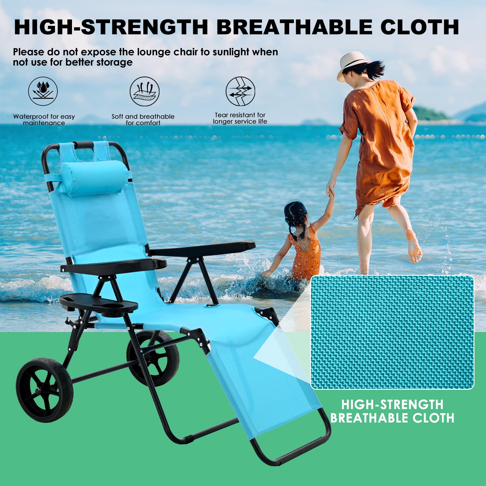 NAIZEA Beach Cart Chairs with Wheels 2 in 1 Heavy Bulgaria Ubuy