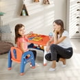 thumbnail image 4 of Gymax Kids Study Desk Dinosaur Table & Chair Set w/ Building Blocks Activity Orange, 4 of 10