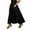 Black, variant on Gureui Women's High Waist Pleated A Line Maxi Skirt Vintage Slit Belted Ankle Length Flared Swing Long Skirt with Pockets Streetwear