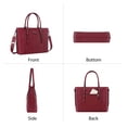 thumbnail image 4 of Bolsa MOSISO para portátil, piel sintética, para mujer, 17-17,3 pulgadas, color rojo vino, 4 of 6