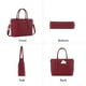 thumbnail image 4 of Bolsa MOSISO para portátil, piel sintética, para mujer, 17-17,3 pulgadas, color rojo vino, 4 of 6