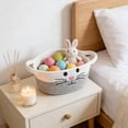 thumbnail image 3 of Eqslft Small Woven Storage Basket with Handle, Cute Cotton Rope Bunny Baskets for Gift Empty, Storage Basket for Toy Organizer, 3 of 5