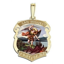 San Miguel Badge - 3/4 X 1 Inch -Solid 14K Yellow Gold