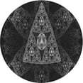 thumbnail image 1 of Ahgly Company Machine Washable Indoor Round Transitional Carbon Gray Area Rugs, 7' Round, 1 of 7