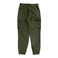 thumbnail image 5 of HOOMEUMY Men's Cargo Pants Cuffed Jogger Pants Slim Fit Elastic Waist Outdoor Work Trousers Cotton Army Green M, 5 of 9