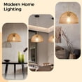 thumbnail image 4 of Dome Pendant Light, Hand-Woven Rattan Light, Rustic Bohemian Rattan Chandelier, Hanging Ceiling Light Fixture, Home Lighting for Tea Room Kitchen Dining Room Living Room, 4 of 6