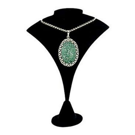 SSWBasics Black Velvet Earring/Necklace Display Stand (7 ½ inch Fan-Shaped)- Black Velvet