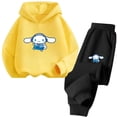 thumbnail image 5 of Conjunto de sudadera con capucha Cinnamoroll con dibujos animados para niños y niñas de 3 a 14 años, sudadera informal de calle kawaii, traje de camión deportivo para exteriores para niños, 5 of 5
