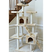 Armarkat 74-in Real Wood Cat Tree & Condo Scratching Post Tower, Beige