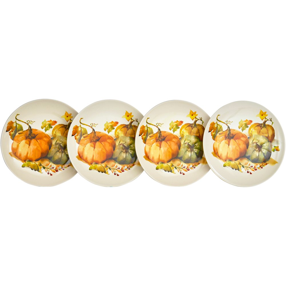Way to Celebrate! Botanical Pumpkin Ceramic Earthenware Dinner Plate