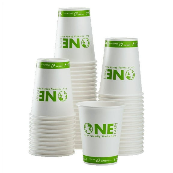 Karat Earth 12oz Eco-Friendly Paper Cold Cups (90mm) - One Cup, One Earth - 1,000 ct