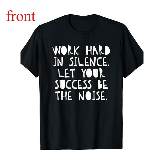 Inspirational Quote Tee Cotton Crew Neck Loose Fit Top Casual Weekend Wear Short Sleeve Round Neck Black S-5XL