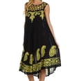 thumbnail image 3 of Sakkas Zayna Embroidered Caftan Dress - Black / Yellow - OS, 3 of 4