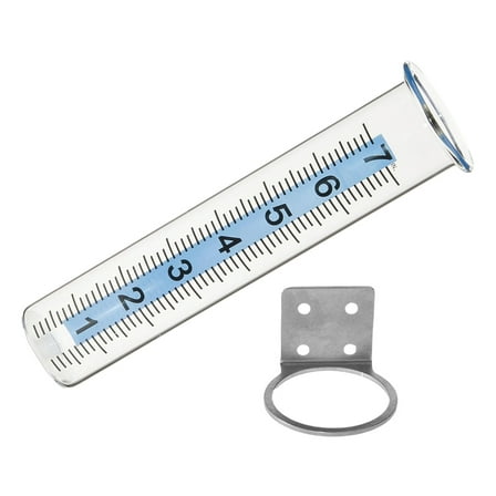 Raindrops  Rain Gauge with Stand Thermometer Outdoor Bracket