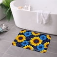 thumbnail image 3 of FJPT Non Slip Flannel Polyester Floor Mat With Sunflower And Blue Flower Pattern For Bathroom Kitchen Bedroom Decor 31.5x19.7 inch, 3 of 5