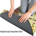 thumbnail image 3 of Yellow Highland Cow Flower Hat Pattern Hot Yoga Mat Towel Non Slip for Hot Yoga - Quick-Drying Yoga Mat Cover with 4 Corner Pockets with Travel Bag - Hot Yoga Towel Non Slip 70"x26", 3 of 6