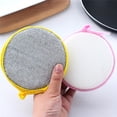 thumbnail image 3 of Cleaning Sponge Double-sided Kitchen Pan Dishwashing Brush Round 4 5 2 3 Water-absorption Pan Pot Scrub Sponge Color Random, 3 of 9