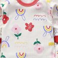 thumbnail image 5 of TOWED22 Toddler Baby Girl Boy Fall Winter Outfits 2 Piece Print Long Sleeves Sweatshirt Elastic Pants Casual Pants Set Clothes Clothing(White,3-6 M), 5 of 6
